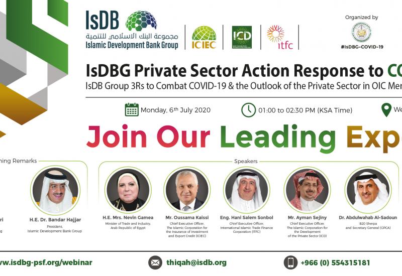 Sudjelujte na webinaru 'IsDB Group Private Sector Action Resposne to COVID-19'
